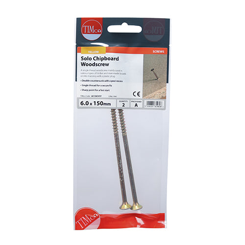 TIMCO Solo Countersunk Gold Woodscrews — Trade Pack