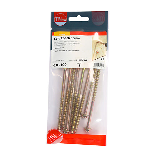 TIMCO Solo Advanced Hex Head Gold Coach Woodscrews — Trade Pack