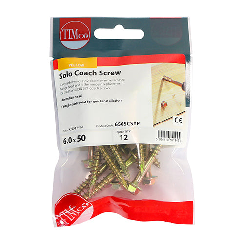 TIMCO Solo Advanced Hex Head Gold Coach Woodscrews — Trade Pack