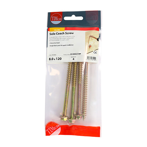 TIMCO Solo Advanced Hex Head Gold Coach Woodscrews — Trade Pack