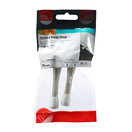 TIMCO Spring Door Stops Electro Brass