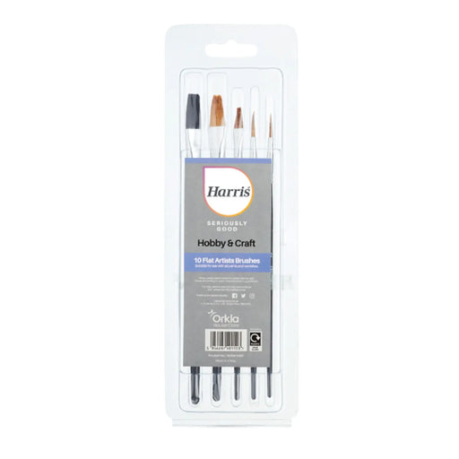 Harris 10Pc Flat Artist Brushes