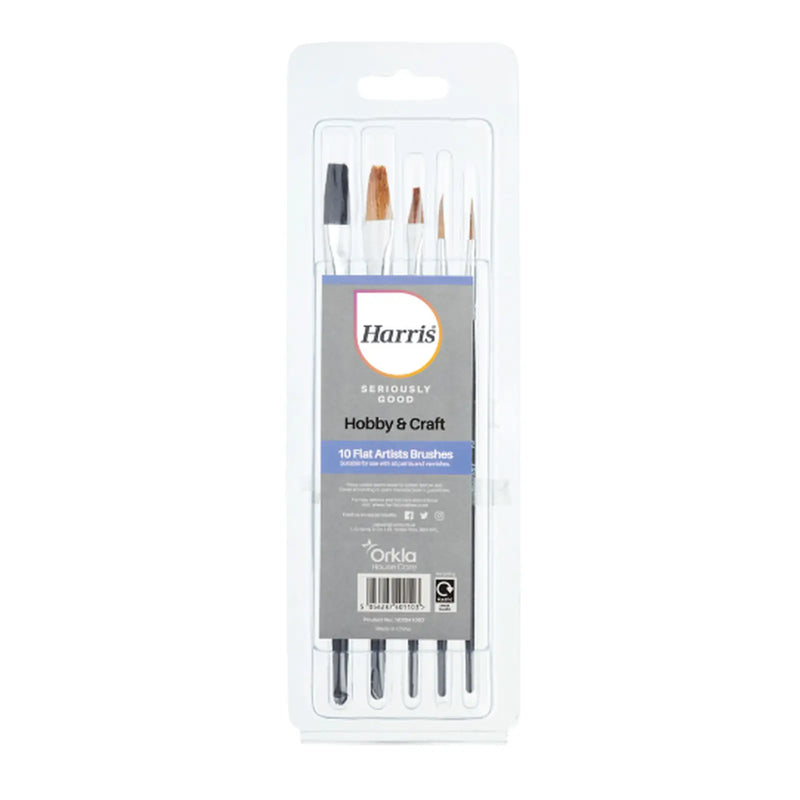 Harris 10Pc Flat Artist Brushes