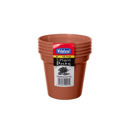 Whitefurze 5pk Plant Pots 5Inch