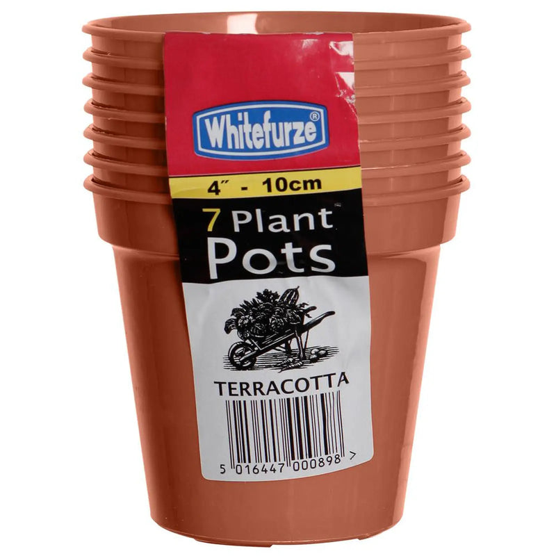Whitefurze 4Inch Plant Pot 7pk