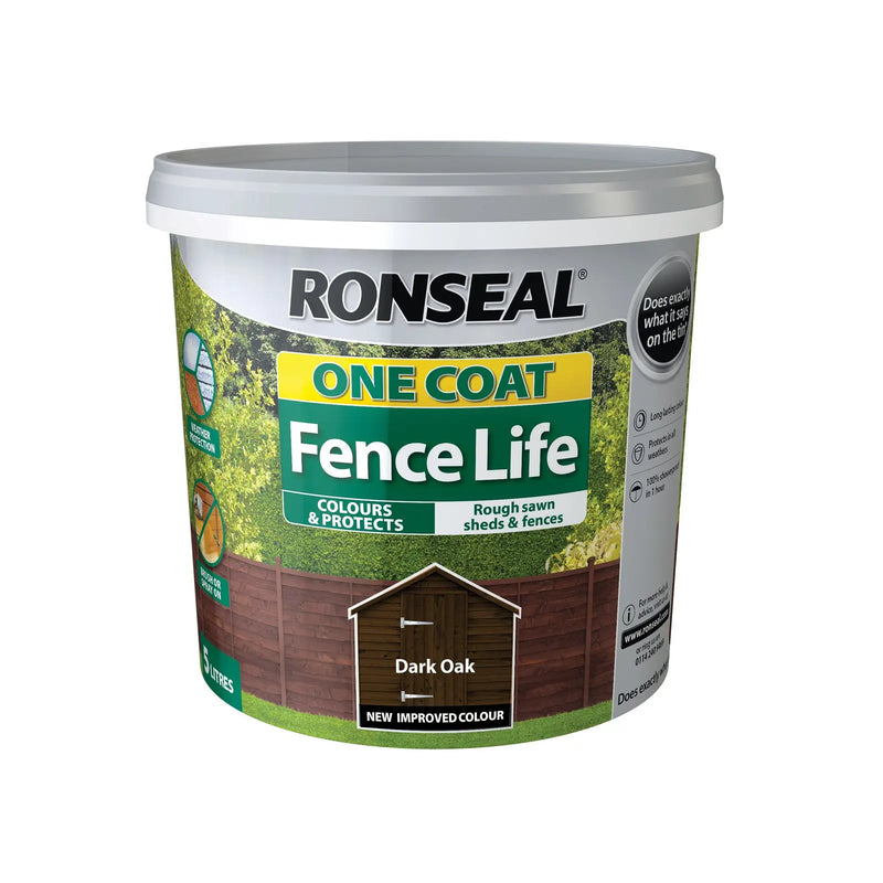 Ronseal 5L One Coat Fence Dark Oak