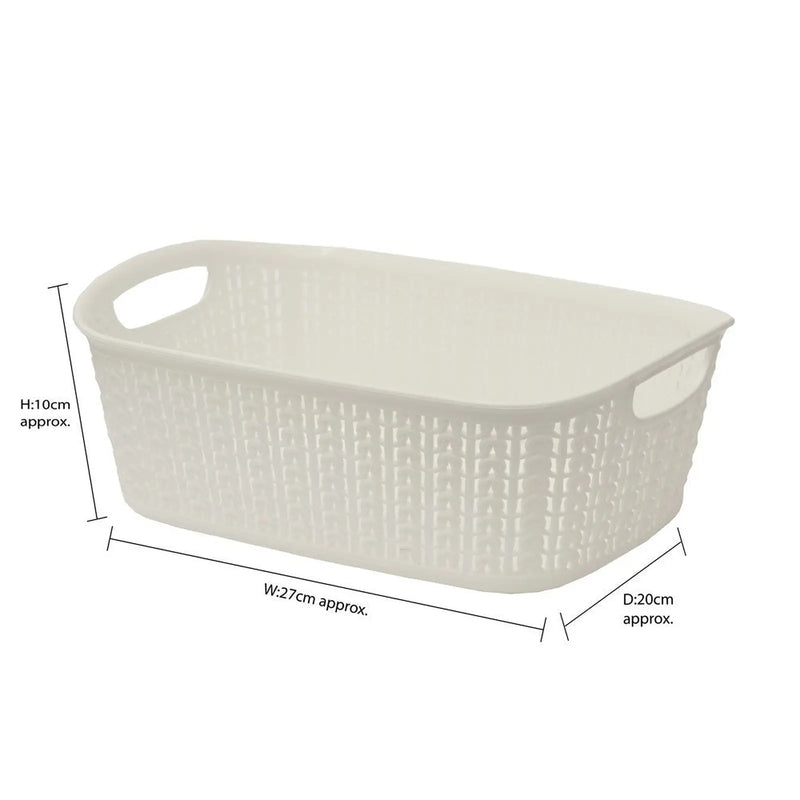 Jvl Loop Rectangular Basket 3L White