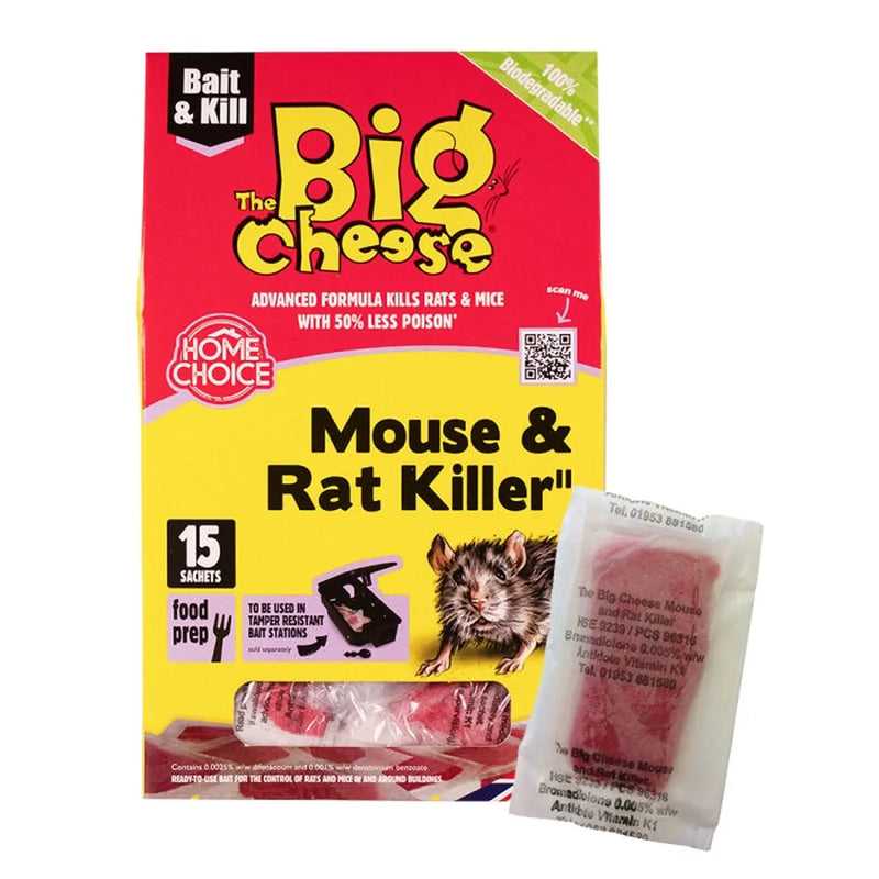 BIG CHEESE 15 Sachets Mouse & Rat Killer