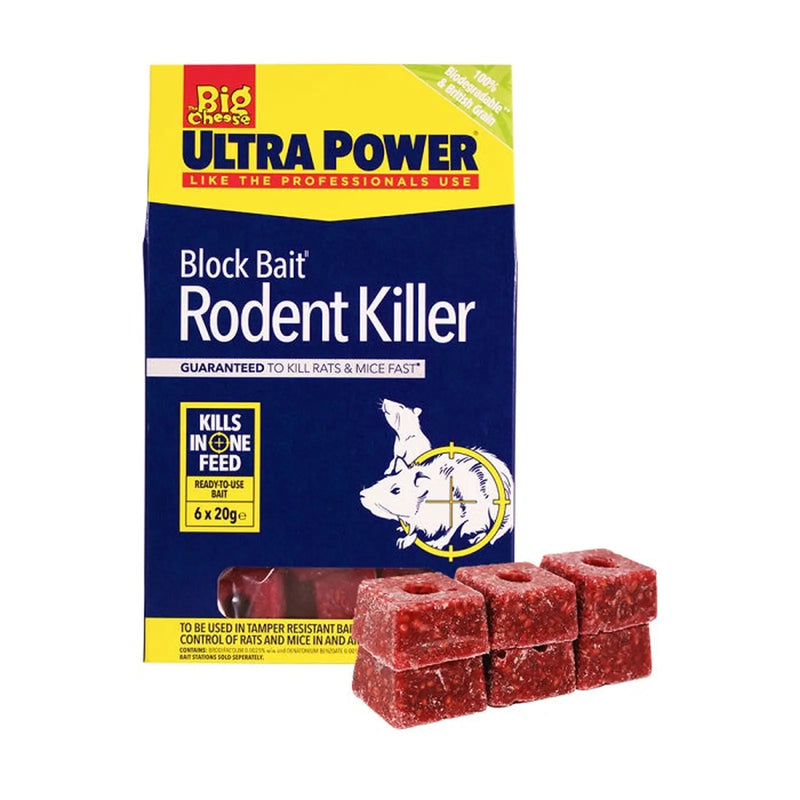 BIG CHEESE 6 Ultra Power Block Bait Rodent Killer