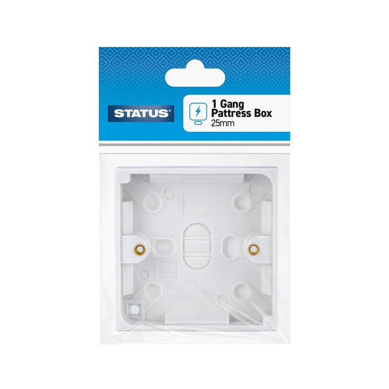 Status 25mm 1 Gang Pattress Box