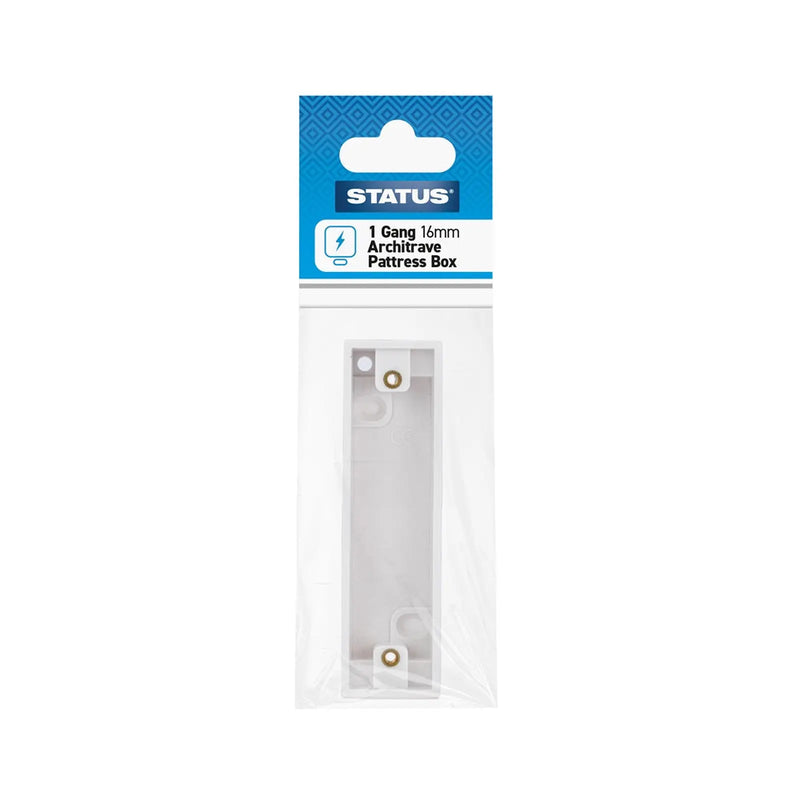 Status 1 Gang 16mm Architrave Pattress Box