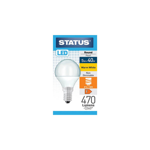 Status 40W Warm White Round Small Screw Light Bulb