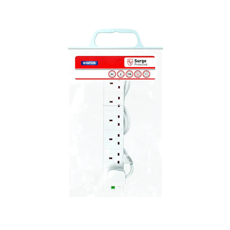 Status 6 Socket 2 Metre Surge Protected Lead