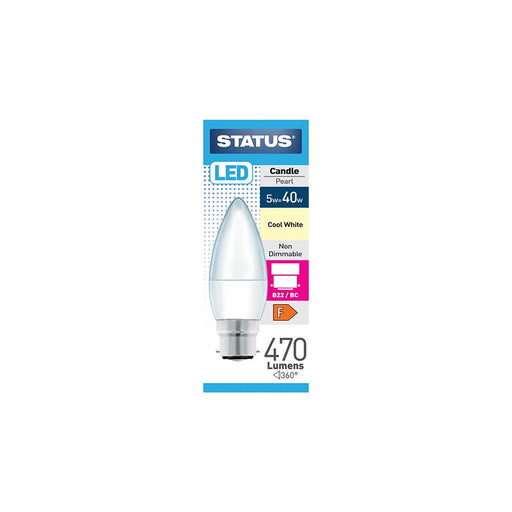 Status Candle 40w Cool White BC