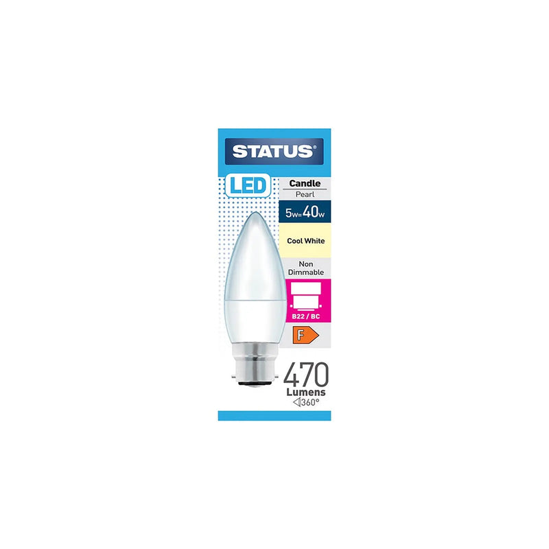 Status Candle 40w Cool White BC