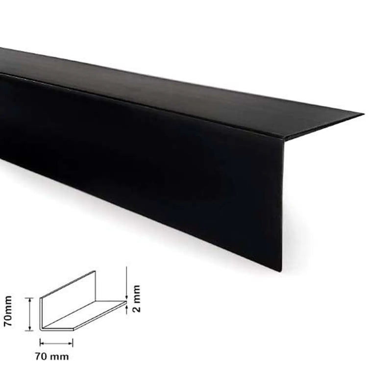 Not specified Black PVC Angle 70 x 70 x2400