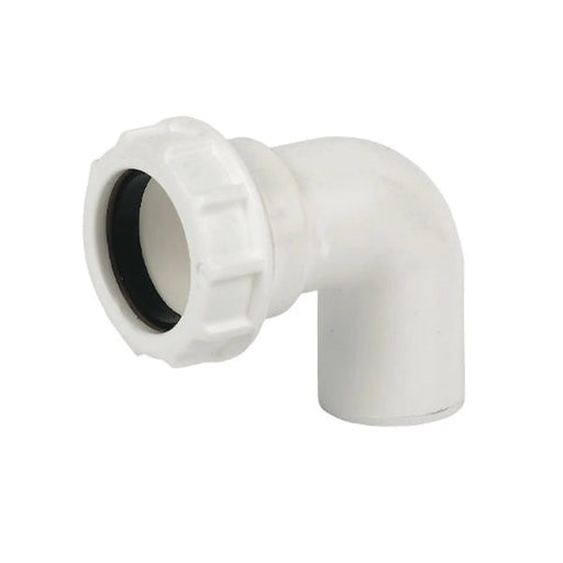 Floplast white compression waste 90 deg conversion bend 40mm WC27