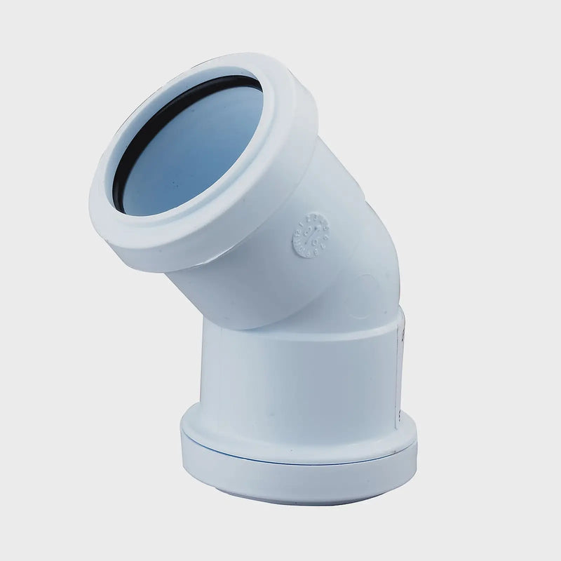 Floplast pushfit waste 135 degree obtuse bend 40mm white
