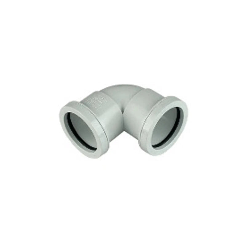 Floplast pushfit waste 90 degree knuckle 40mm white WP11