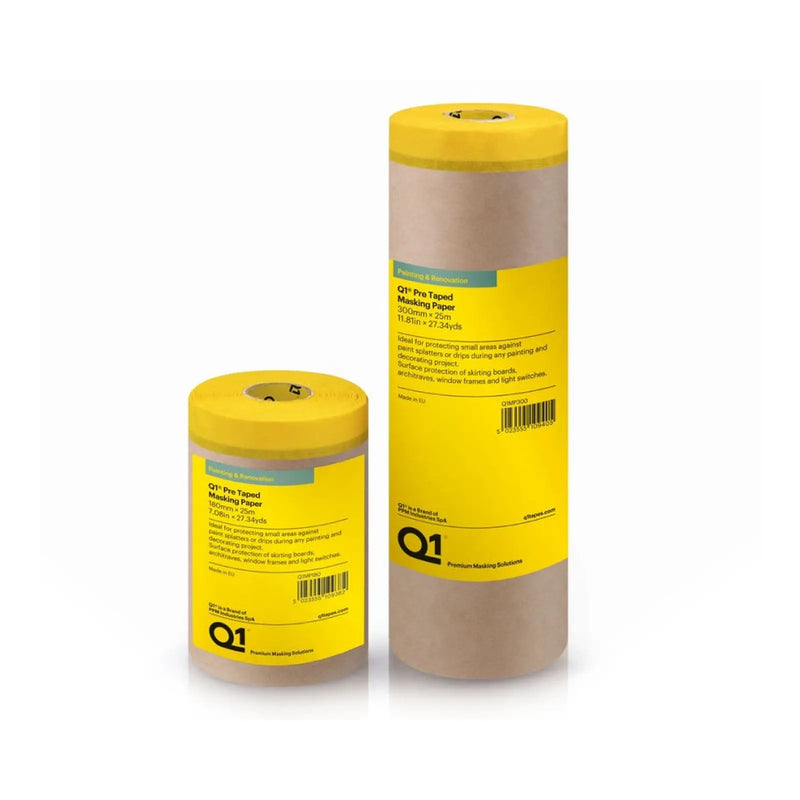 Q1 Pre Taped Masking Paper 7.08in x 27.34yds (180mm x 25m)