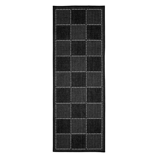 ORIENTAL WEAVERS Flatweave Gel Check Black Runner 60 x180Cm