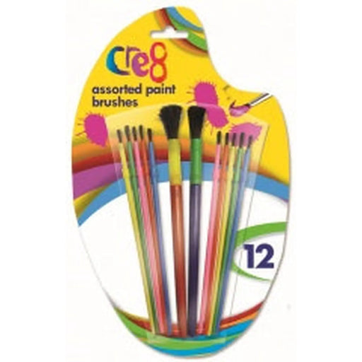 Cre8 Assorted Paint Brushes, 12pk
