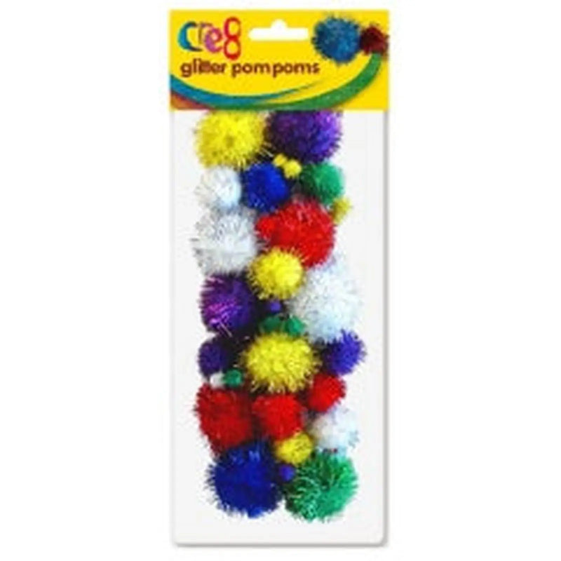 Cre8 Glitter Pom Poms
