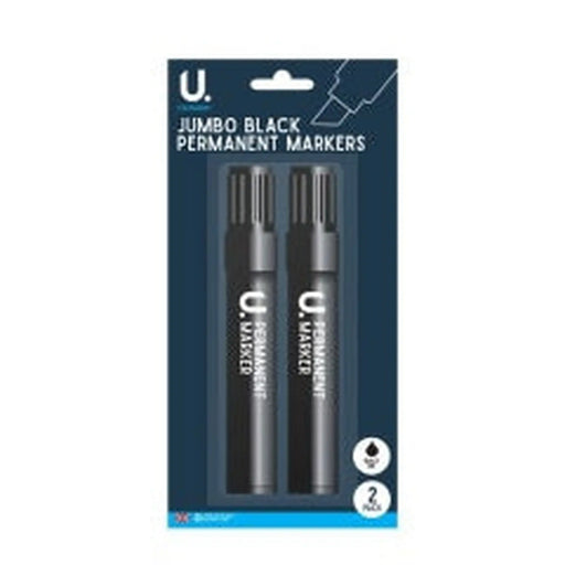 U.Mailing Jumbo Black Permanent Markers 2pk