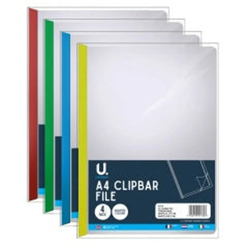 U.Mailing A4 Clipbar File 4pk