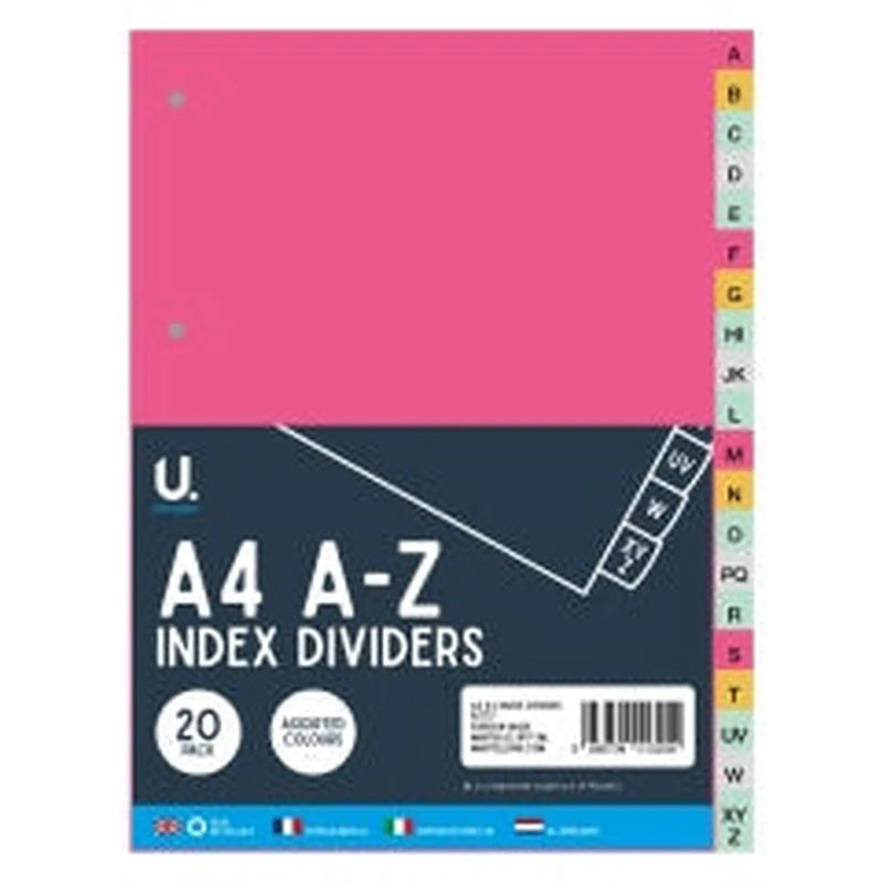 U.Mailing A4 A-Z Index Dividers 20pk