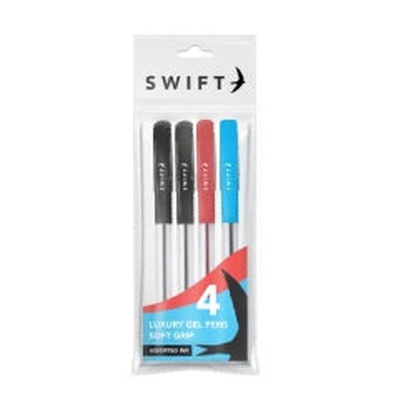 Swift Soft Grip Assorted Luxury Gel Pen 4pk