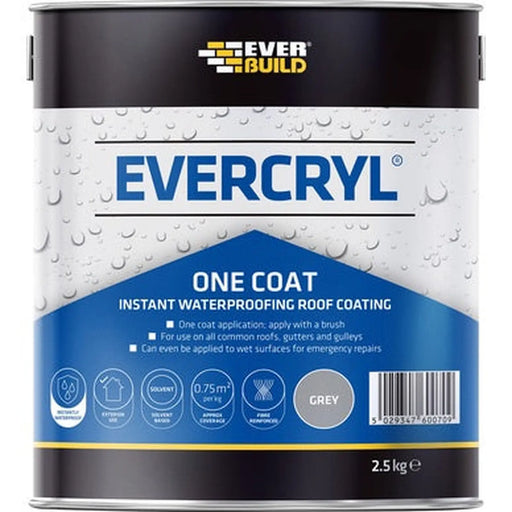 Everbuild Evercryl Roof Repair Grey 2.5kg One Coat