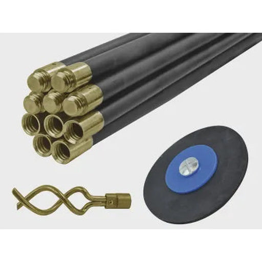 Faithfull Universal Drain Clean Set (10 x Rods Plunger & Worm)