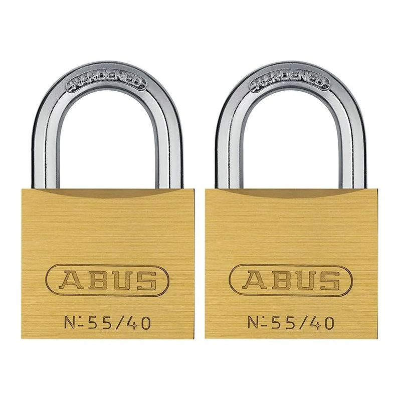 ABUS Mechanical Brass Padlocks Twin Pack Heavy Duty