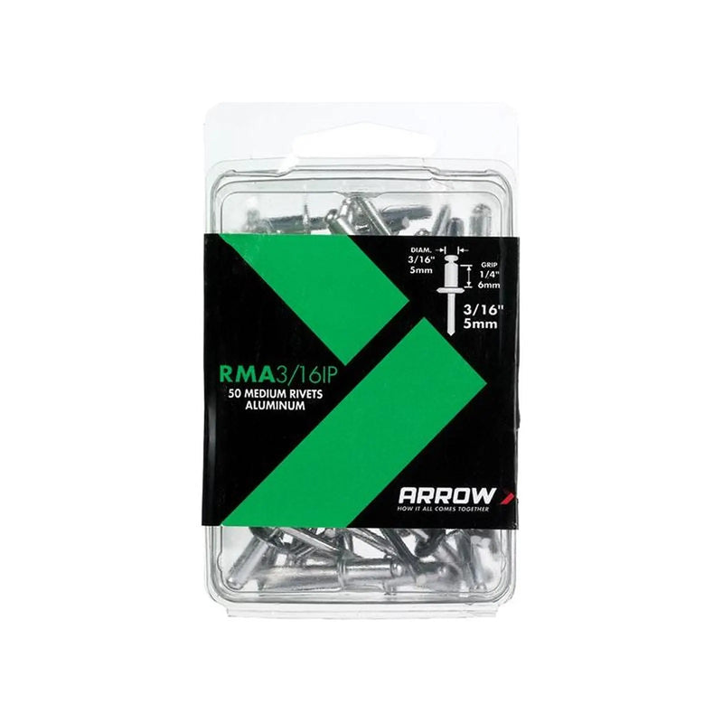 Arrow Aluminium Rivets Pack of 50 Heavy Duty