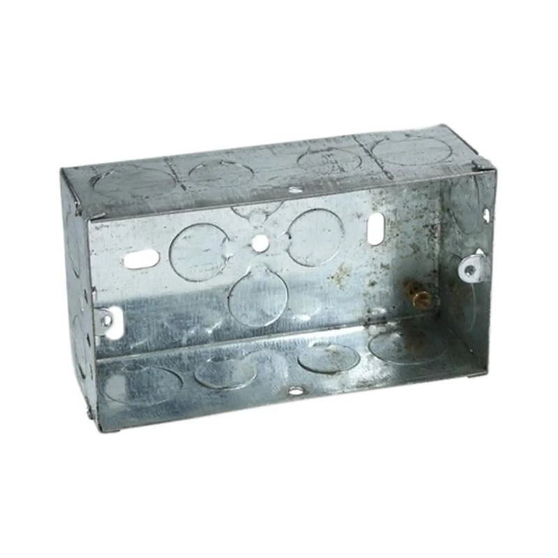 Axiom Electrical Metal Twin Socket Box 35mm