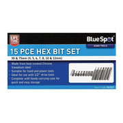 BlueSpot Tools 15 Piece Hex Bit Set