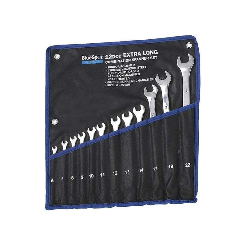 BlueSpot Tools Extra Long Combination Spanner Set