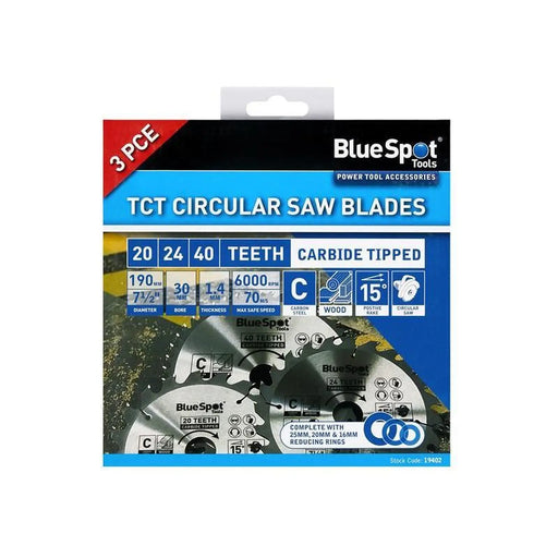 BlueSpot Tools 190mm Circular Saw Blade Set