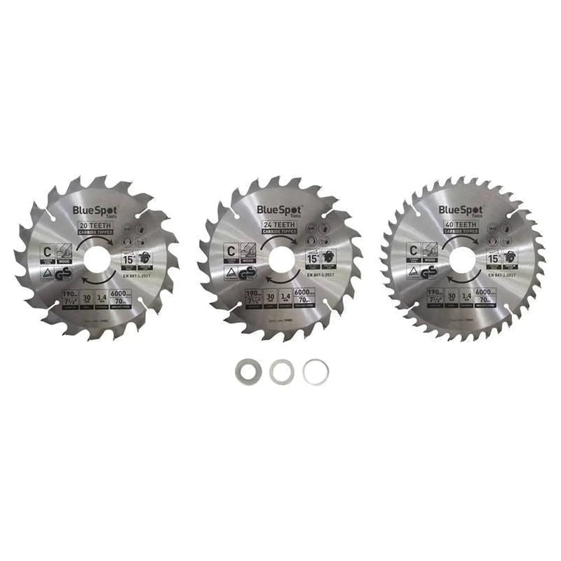 BlueSpot Tools 190mm Circular Saw Blade Set