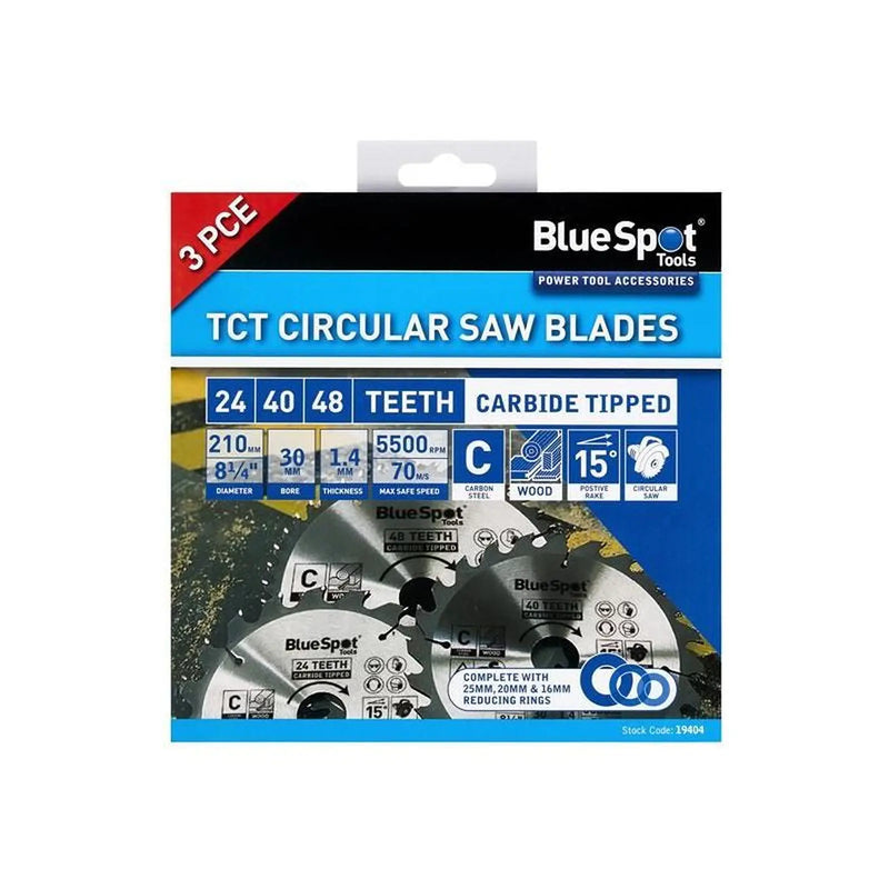 BlueSpot Tools 210mm Circular Saw Blade Set