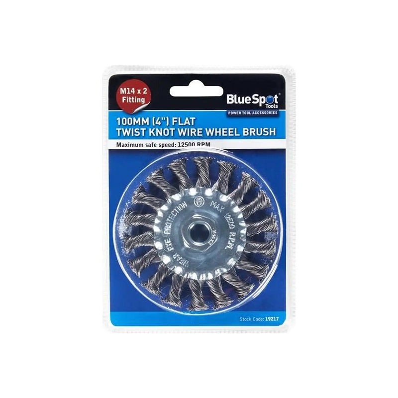 BlueSpot Tools Flat Twist Knot Wire Wheel 100mm