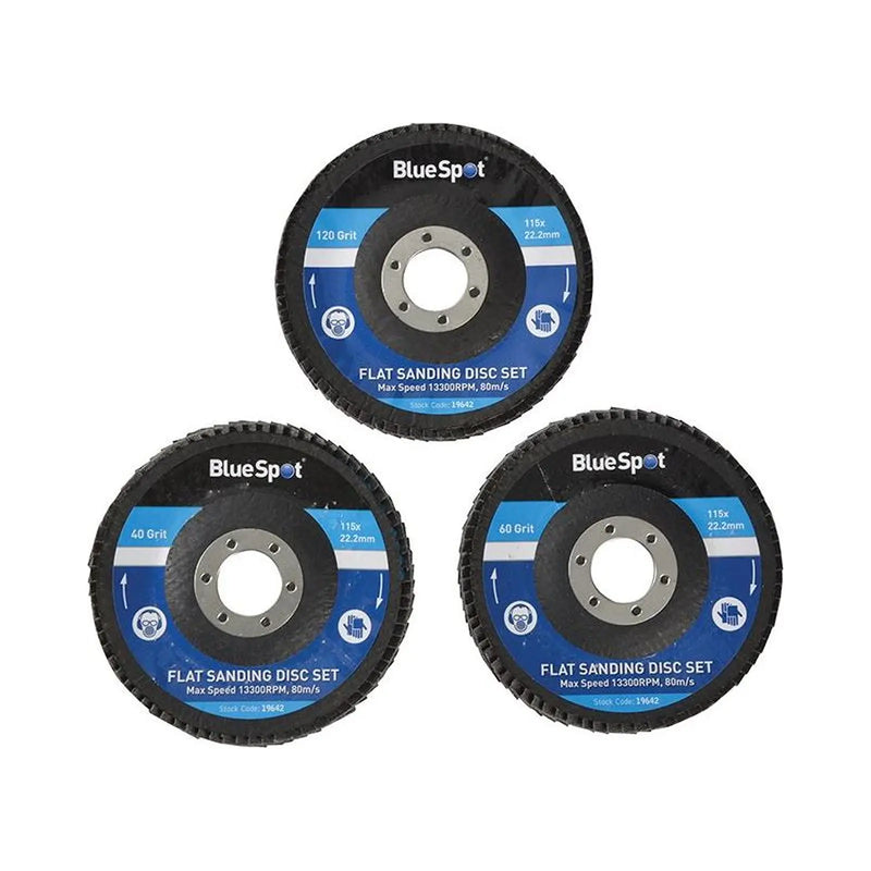 BlueSpot Tools Sanding Flap Disc Set 115mm Heavy Duty