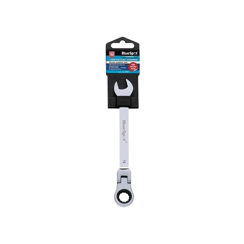 BlueSpot Tools 180° Flexible Head Ratchet Spanner