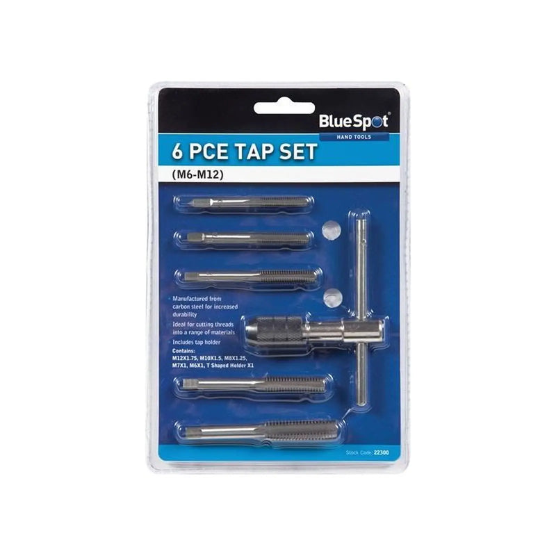 BlueSpot Tools Tap Set M6-M12 Heavy Duty 6 Piece