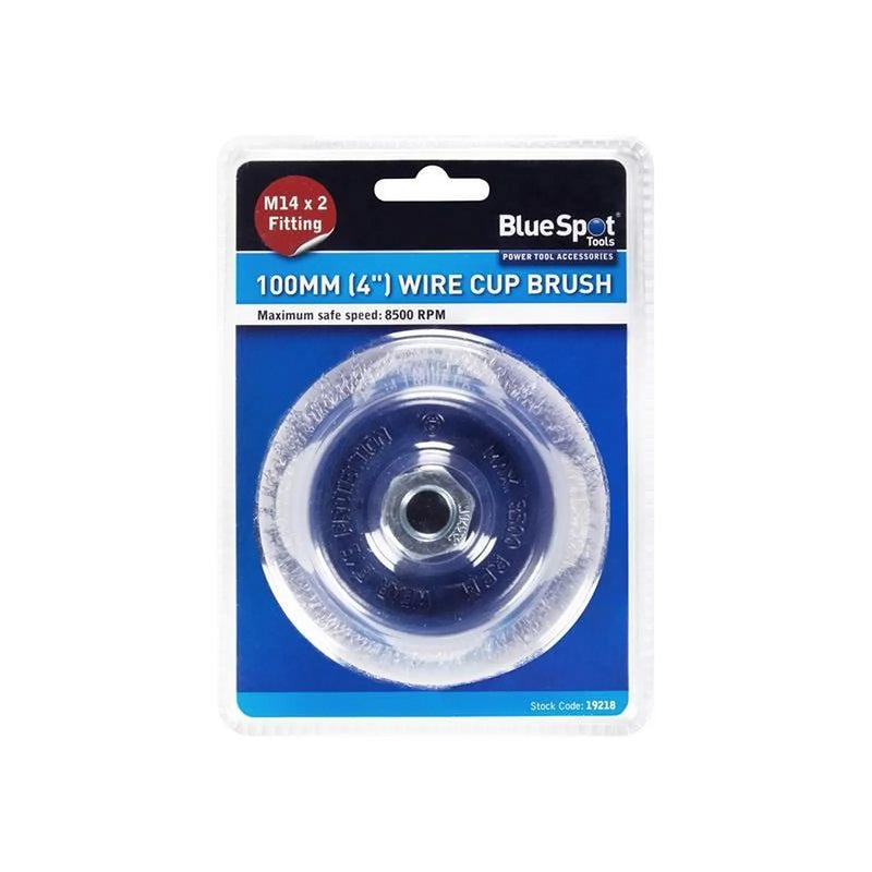 BlueSpot Tools Steel Wire Cup Brush 100mm for Grinders