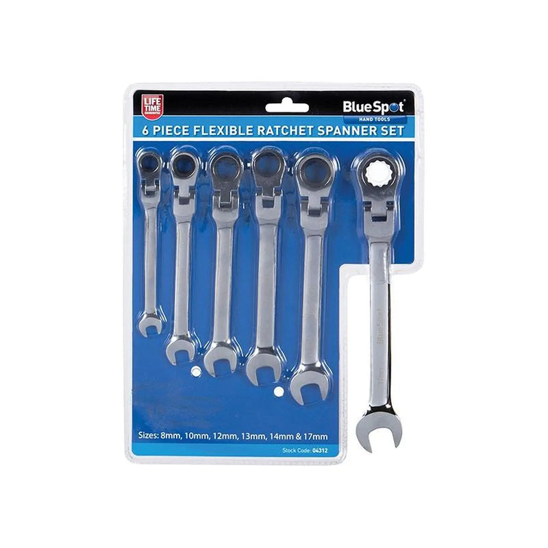 BlueSpot Tools Flexible Head Ratchet Set 6 Piece