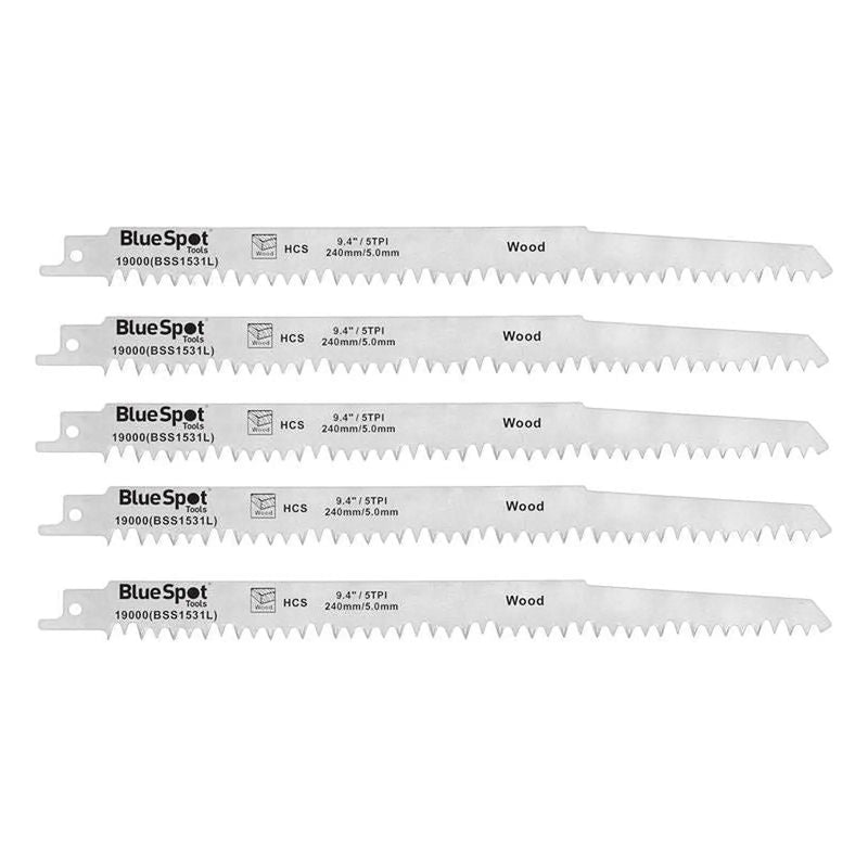BlueSpot Tools Reciprocating Saw Blades 240mm 5 TPI
