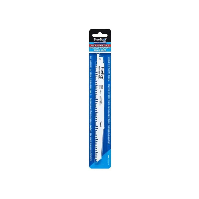 BlueSpot Tools Reciprocating Saw Blades 240mm 5 TPI