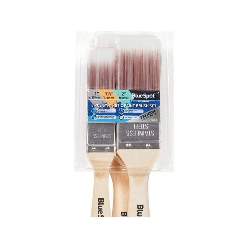 BlueSpot Tools Synthetic Paint Brush Set - 3 Piece